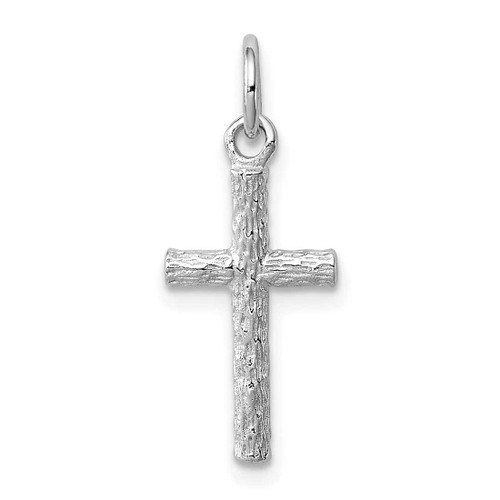 Image of Rhodium-Plated Sterling Silver Cross Pendant QC7212