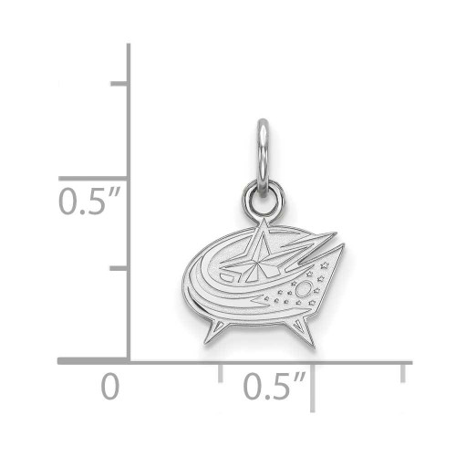 Image of Rhodium-plated Sterling Silver NHL LogoArt Columbus Blue Jackets XS Pendant