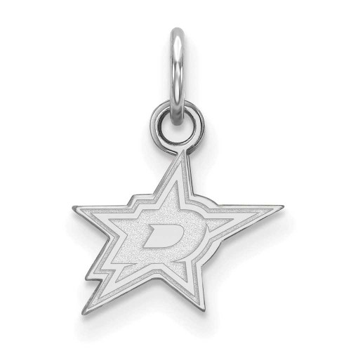 Image of Rhodium-plated Sterling Silver NHL LogoArt Dallas Stars XS Pendant