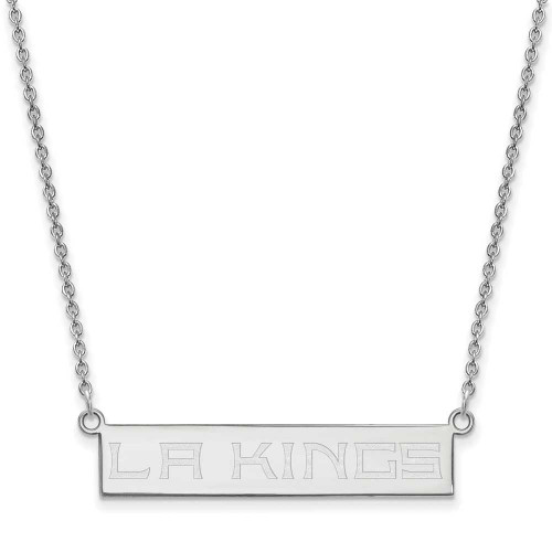 Image of Rhodium-plated Sterling Silver NHL LogoArt Los Angeles Kings Small Bar Necklace