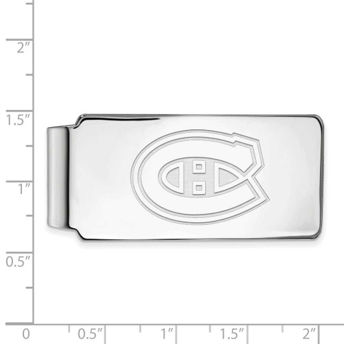 Image of Rhodium-plated Sterling Silver NHL LogoArt Montreal Canadiens Money Clip