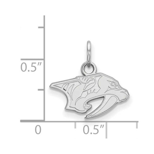 Image of Rhodium-plated Sterling Silver NHL LogoArt Nashville Predators XS Pendant