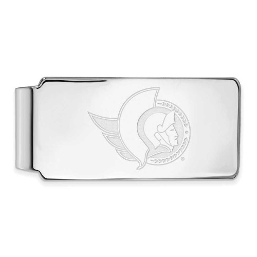 Image of Rhodium-plated Sterling Silver NHL LogoArt Ottawa Senators Money Clip