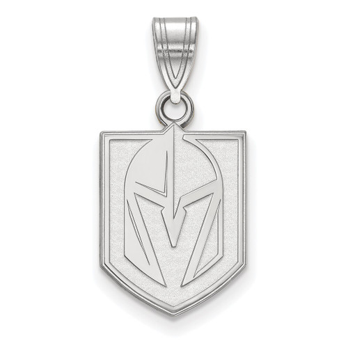 Rhodium-plated Sterling Silver NHL LogoArt Vegas Golden Knights Medium Pendant