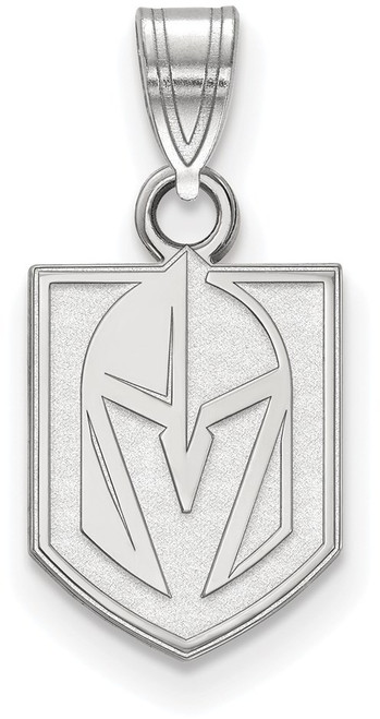 Rhodium-plated Sterling Silver NHL LogoArt Vegas Golden Knights Small Pendant