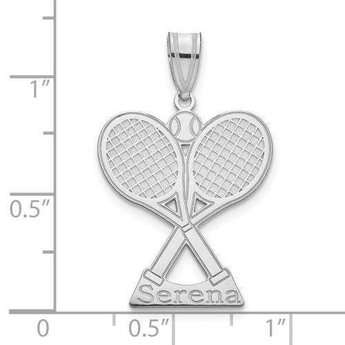 Image of Rhodium-plated Sterling Silver Personalized Tennis Pendant