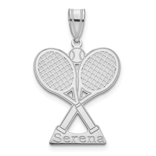 Image of Rhodium-plated Sterling Silver Personalized Tennis Pendant