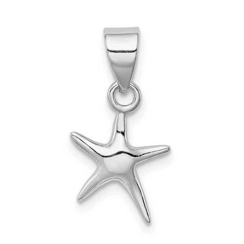 Image of Rhodium-Plated Sterling Silver Starfish Pendant