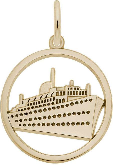 Image of Ringed Cruise Ship Charm (Choose Metal) by Rembrandt