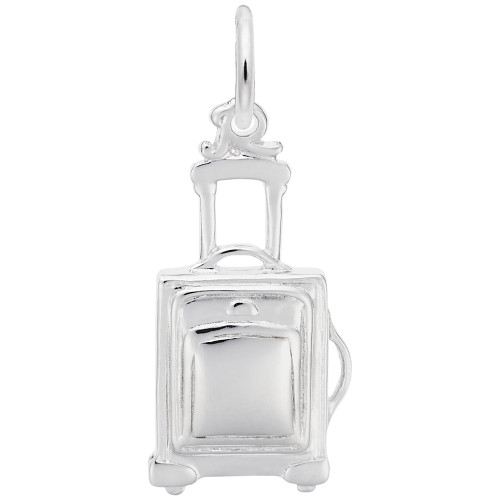 Image of Rolling Suitcase Charm (Choose Metal) by Rembrandt