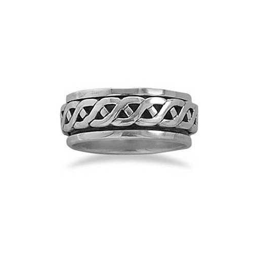 Image of Rope Design Spin Ring 925 Sterling Silver