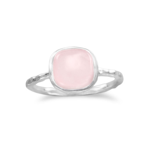 Image of Rose Quartz Stackable Ring 925 Sterling Silver