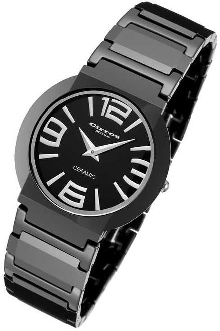 Image of Rougois Cirros Milan Luxury Unisex Black Ceramic Watch Model 2263GB