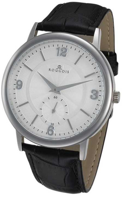 Image of Rougois Lexington Series Stainless Steel Watch with White Textured Dial