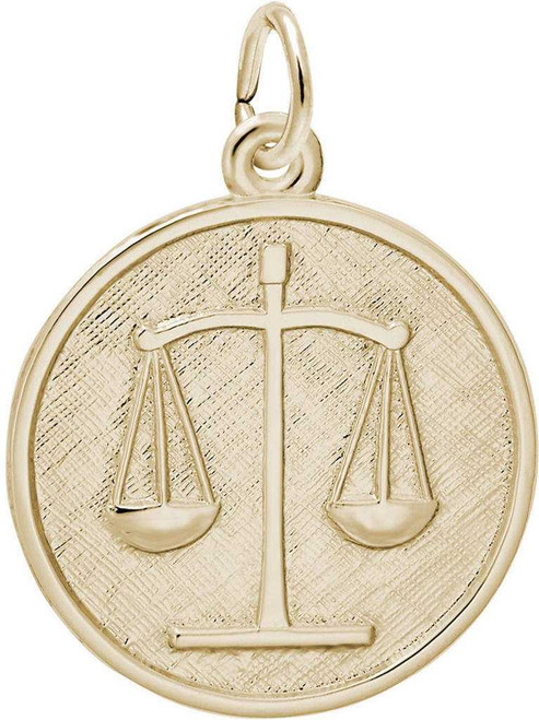 Image of Round Scales Of Justice Charm (Choose Metal) by Rembrandt