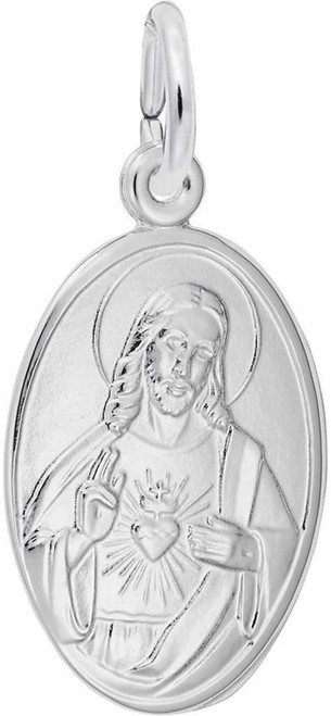 Image of Sacred Heart Oval Charm (Choose Metal) by Rembrandt