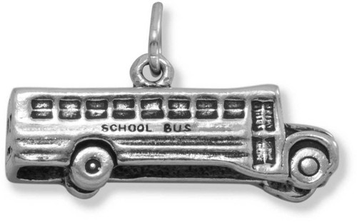 Image of School Bus Charm 925 Sterling Silver