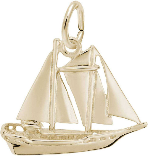 Image of Schooner Sailboat Charm (Choose Metal) by Rembrandt