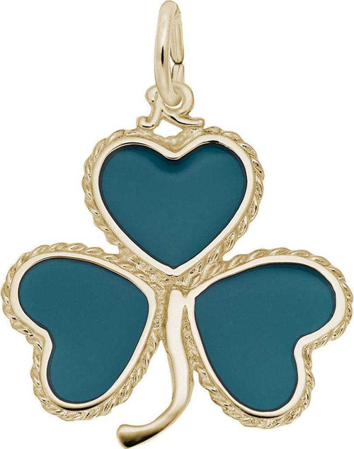 Image of Shamrock w/ Green Enamel Charm (Choose Metal) by Rembrandt