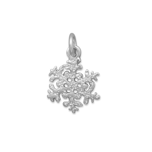 Image of Shiny Snowflake Charm 925 Sterling Silver