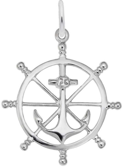 Image of Ship Wheel Charm (Choose Metal) by Rembrandt