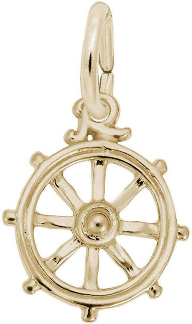 Image of Ships Wheel Charm (Choose Metal) by Rembrandt