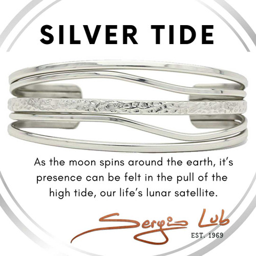 Image of Silver-tone Tide - Sergio Lub Handmade Cuff Non-Magnetic Medium (6-7in) (lub444)