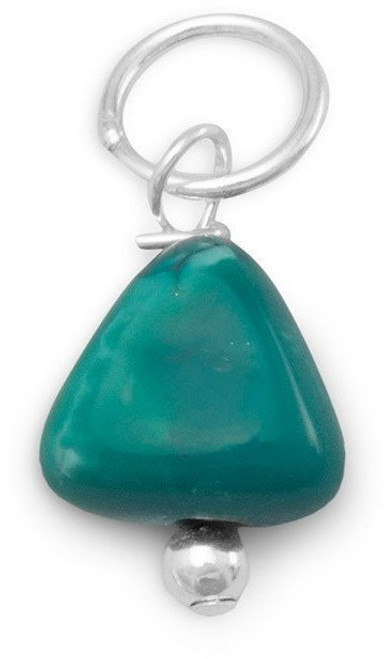 Simulated Turquoise Nugget Charm - Simulated December Birthstone 925 Sterling Silver
