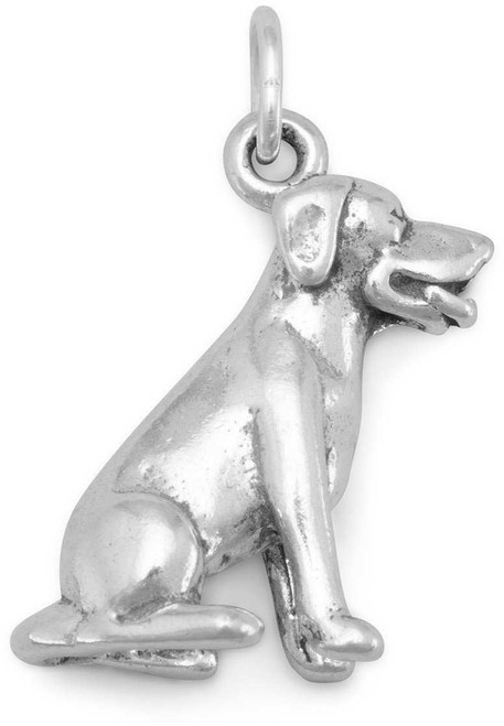 Image of Sitting Labrador Charm 925 Sterling Silver