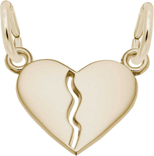 Image of Small Brake Apart Heart Charm (Choose Metal) by Rembrandt