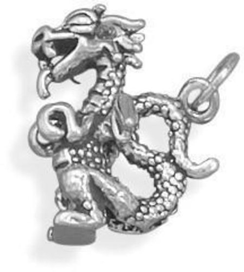 Small Dragon Charm 925 Sterling Silver