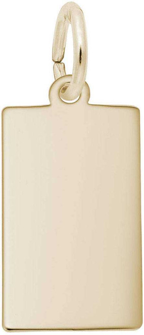 Image of Small Rectangle Dog Tag Charm (Choose Metal) by Rembrandt