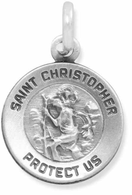 Image of Small St. Christopher Charm 925 Sterling Silver