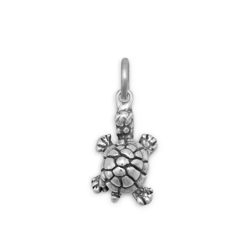 Image of Small Turtle Charm 925 Sterling Silver (5869-bt)