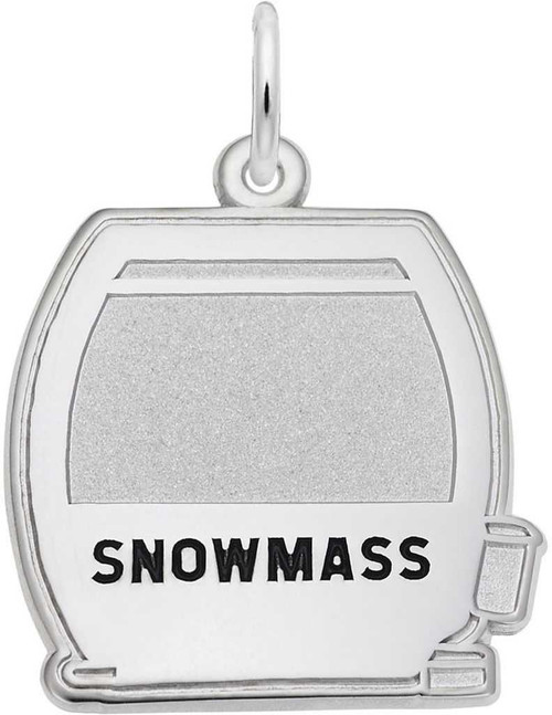 Image of Snowmass Flat Cable Car Charm (Choose Metal) by Rembrandt