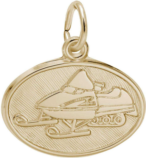 Image of Snowmobile Oval Charm (Choose Metal) by Rembrandt