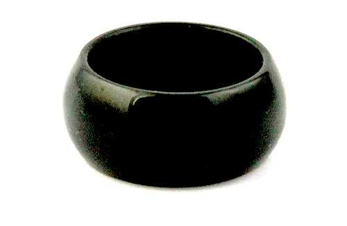 Image of Solid Black Jade 10mm Band Ring