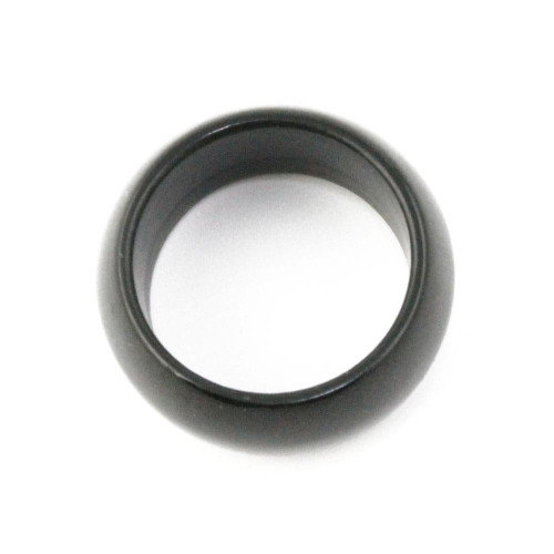Natural Untreated Solid Black Nephrite Jade 10mm Band Ring