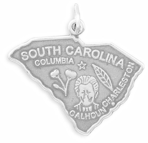 Image of South Carolina State Charm 925 Sterling Silver