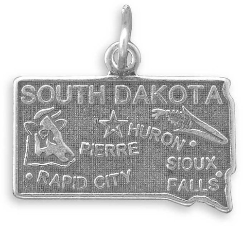 Image of South Dakota State Charm 925 Sterling Silver