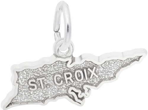 Image of St. Croix Map Charm (Choose Metal) by Rembrandt