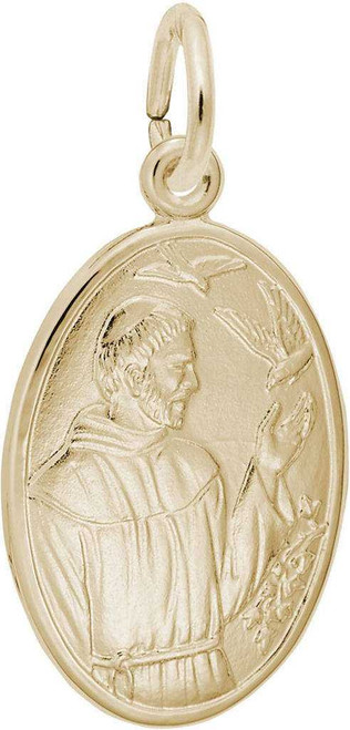 Image of St. Francis Oval Charm (Choose Metal) by Rembrandt