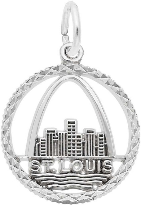 Image of St. Louis Skyline Faceted Charm (Choose Metal) by Rembrandt