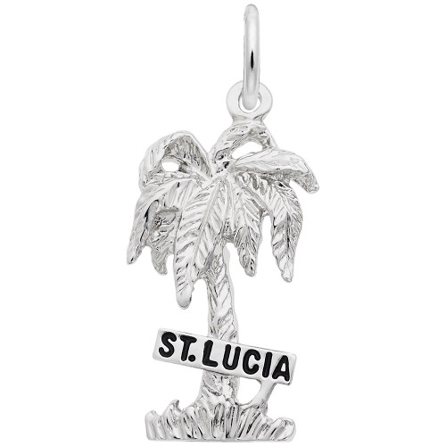 Image of St. Lucia Palm Tree Charm (Choose Metal) by Rembrandt