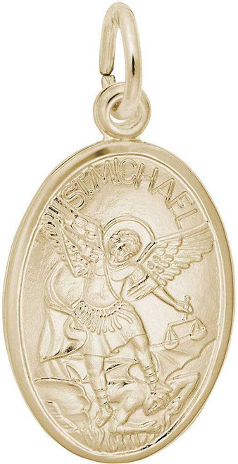 Image of St. Michael Oval Charm (Choose Metal) by Rembrandt