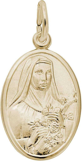 Image of St. Theresa Oval Charm (Choose Metal) by Rembrandt