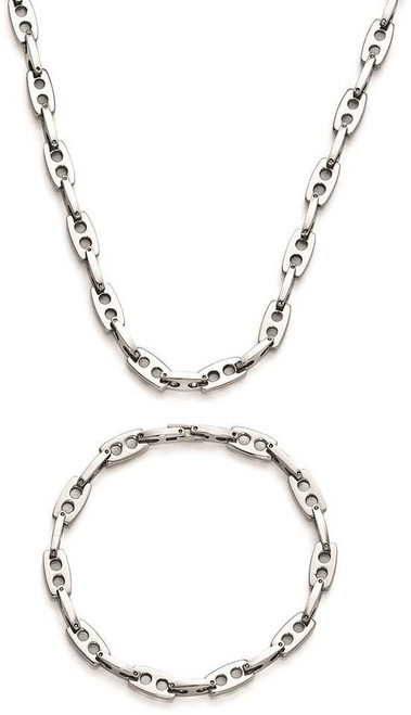Image of Stainless Steel 22 inch Necklace / 8.5inch Bracelet Link Set