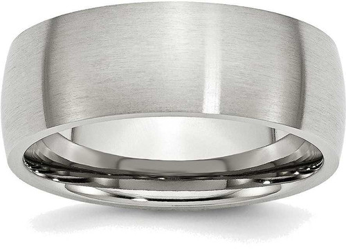 Image of Stainless Steel 8mm Brushed Band Ring