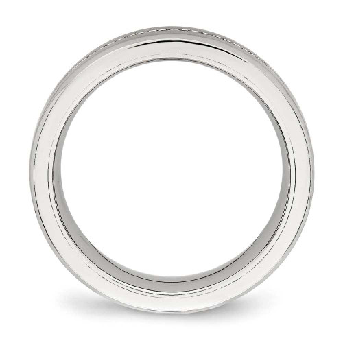 Image of Stainless Steel Brushed and Polished CZ Ring SR544