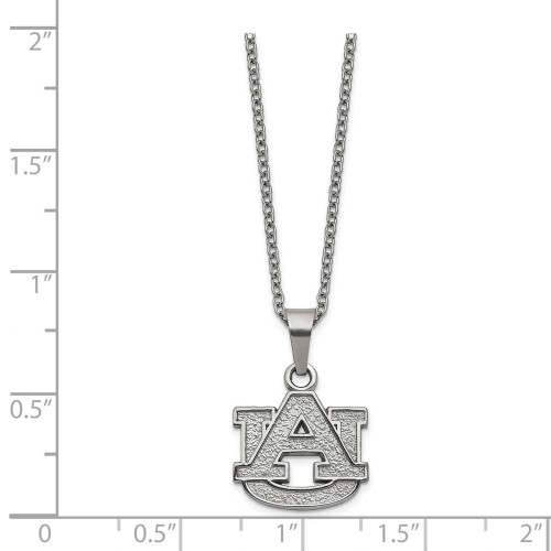 Image of Stainless Steel LogoArt Auburn University Pendant & Chain w/2 in ext. Necklace